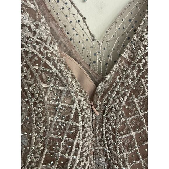 Lara Dress 14 Cape Sleeve Mermaid Beaded Gown Formal Mother of Bride Lavender - Picture 13 of 16